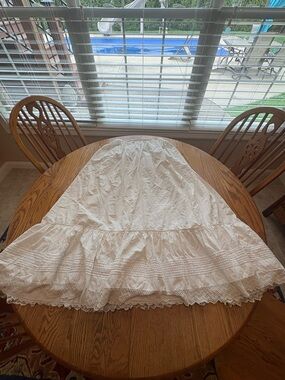 Vintage Victorian Era ? Cotton Lace Petticoat Slip Skirt Antique